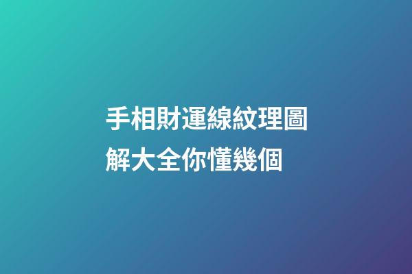 手相財運線紋理圖解大全你懂幾個