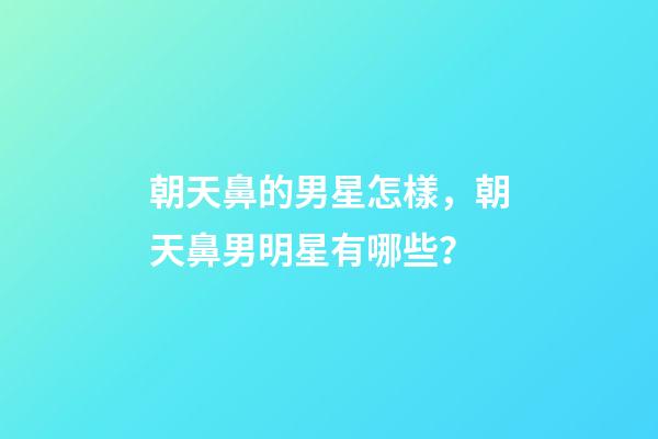 朝天鼻的男星怎樣，朝天鼻男明星有哪些？
