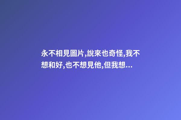 永不相見圖片,說來也奇怪,我不想和好,也不想見他,但我想他!-第1張-觀點-玄機派