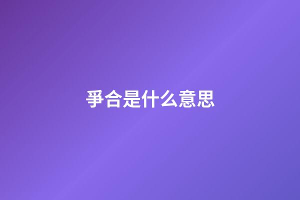 爭合是什么意思