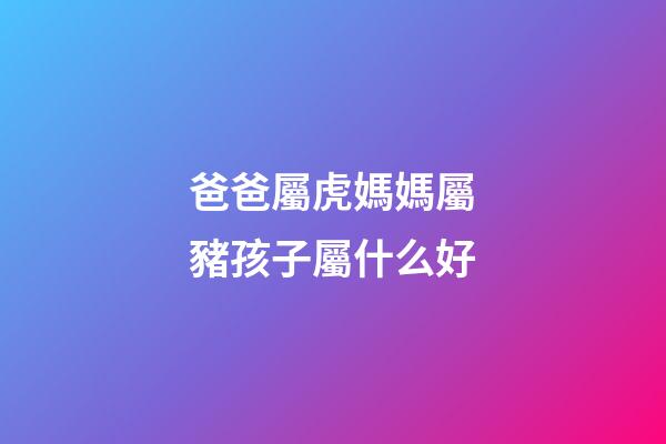 爸爸屬虎媽媽屬豬孩子屬什么好