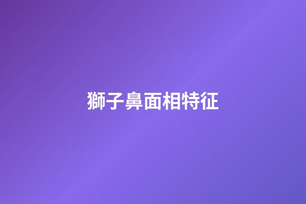 獅子鼻面相特征