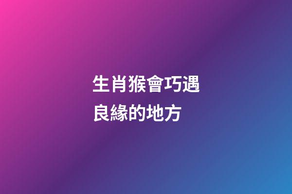 生肖猴會巧遇良緣的地方