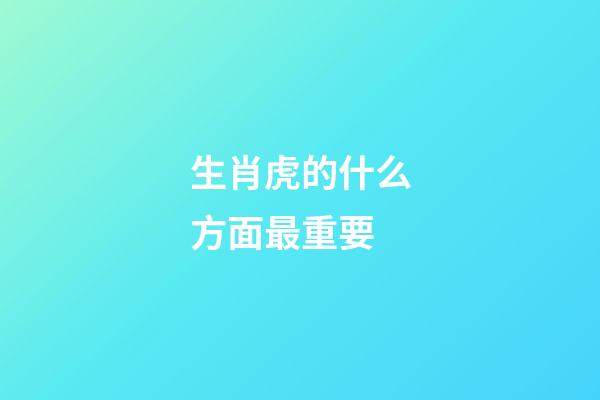生肖虎的什么方面最重要