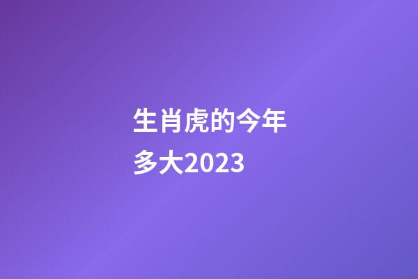 生肖虎的今年多大2023