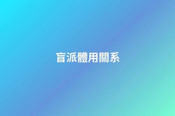 盲派體用關系