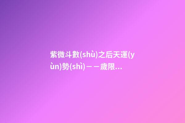 紫微斗數(shù)之后天運(yùn)勢(shì)－－歲限的分析推斷：大限入十二宮人事吉兇簡(jiǎn)