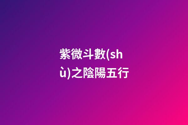 紫微斗數(shù)之陰陽五行