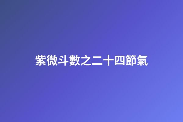 紫微斗數之二十四節氣