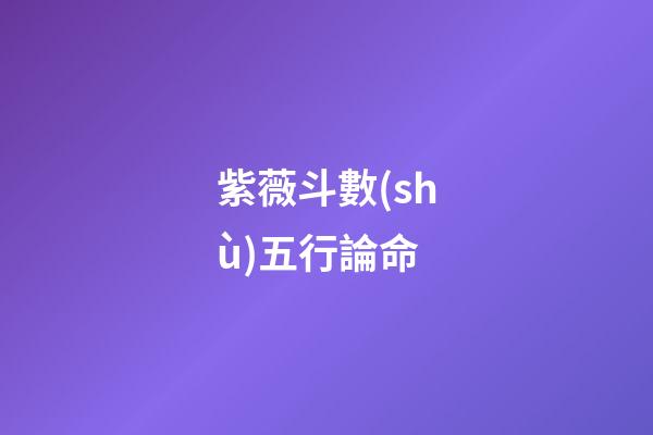 紫薇斗數(shù)五行論命