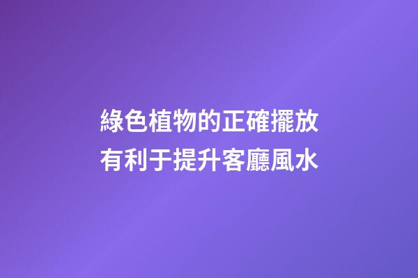 綠色植物的正確擺放有利于提升客廳風水