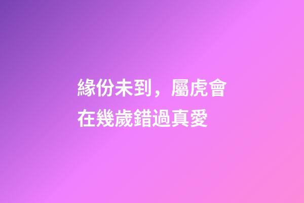 緣份未到，屬虎會在幾歲錯過真愛