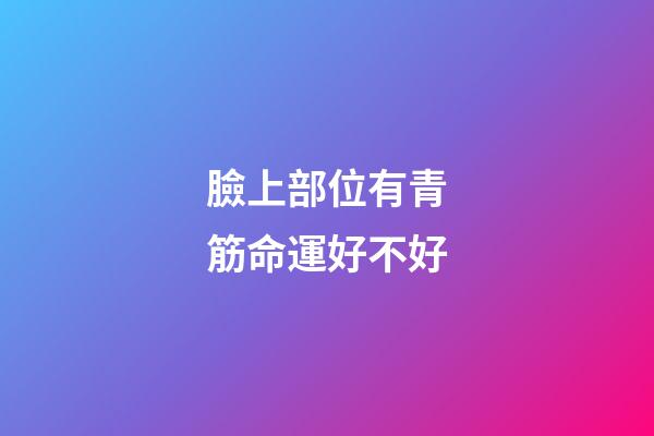 臉上部位有青筋命運好不好