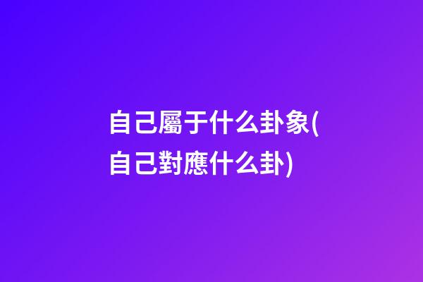 自己屬于什么卦象(自己對應什么卦)