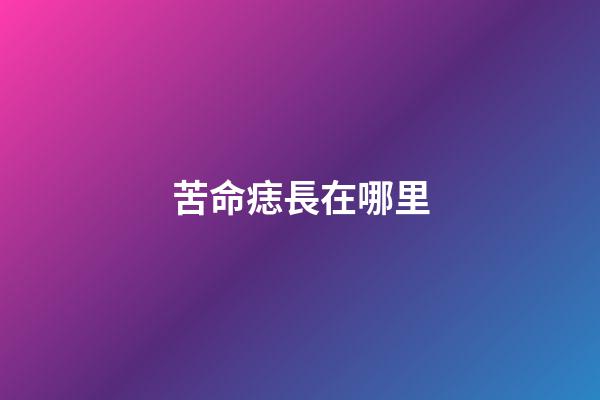 苦命痣長在哪里