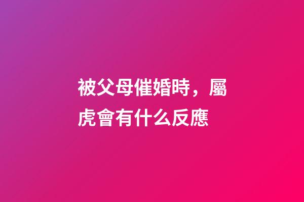 被父母催婚時，屬虎會有什么反應