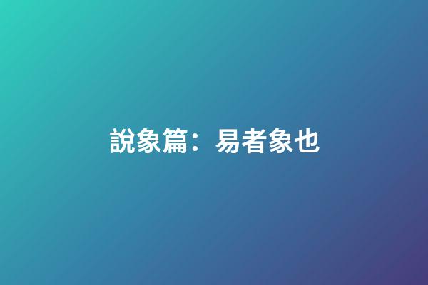 說象篇：易者象也