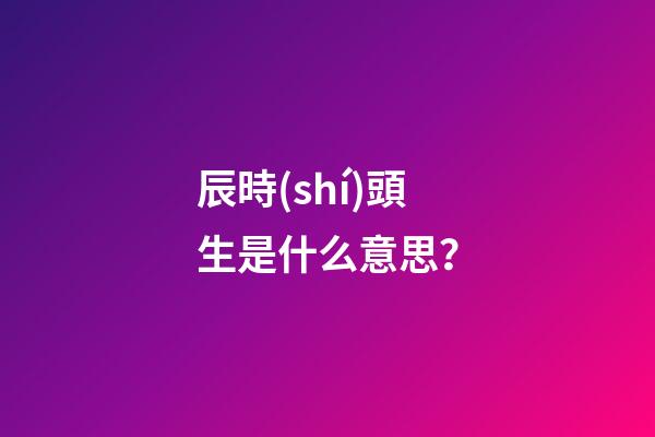 辰時(shí)頭生是什么意思？