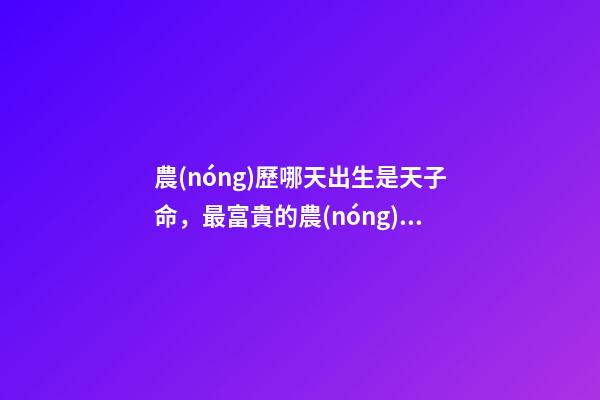 農(nóng)歷哪天出生是天子命，最富貴的農(nóng)歷出生日子