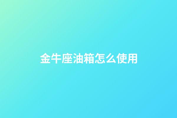 金牛座油箱怎么使用