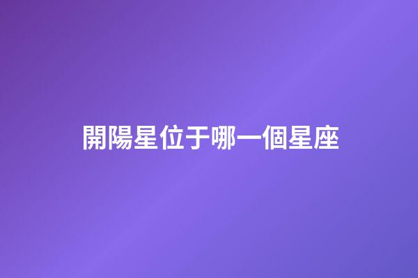 開陽星位于哪一個星座-第1張-星座運勢-玄機派