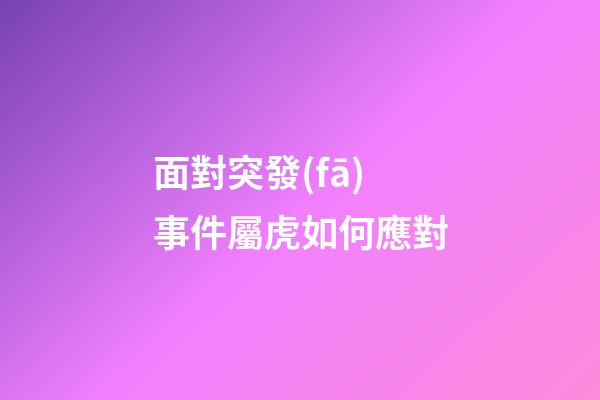 面對突發(fā)事件屬虎如何應對