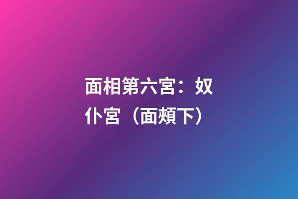 面相第六宮：奴仆宮（面頰下）